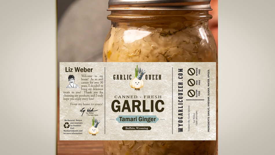 Wyo Garlic Queen label example